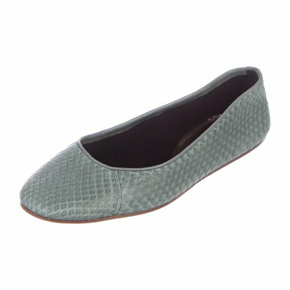 Calvin Kein Snake Embossed Leather Ballet  Flats